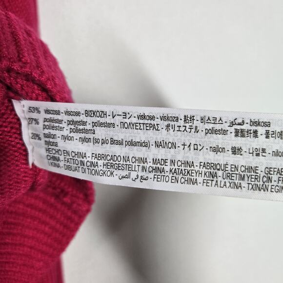 Zara Crop Sweater Sz S Pink Fuschia High Neck Turtleneck Cropped Pullover - Picture 8 of 12